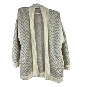 Country Concepts Plus Size 20W Cream Chevron Knit Cardigan Open Front Cozy Style